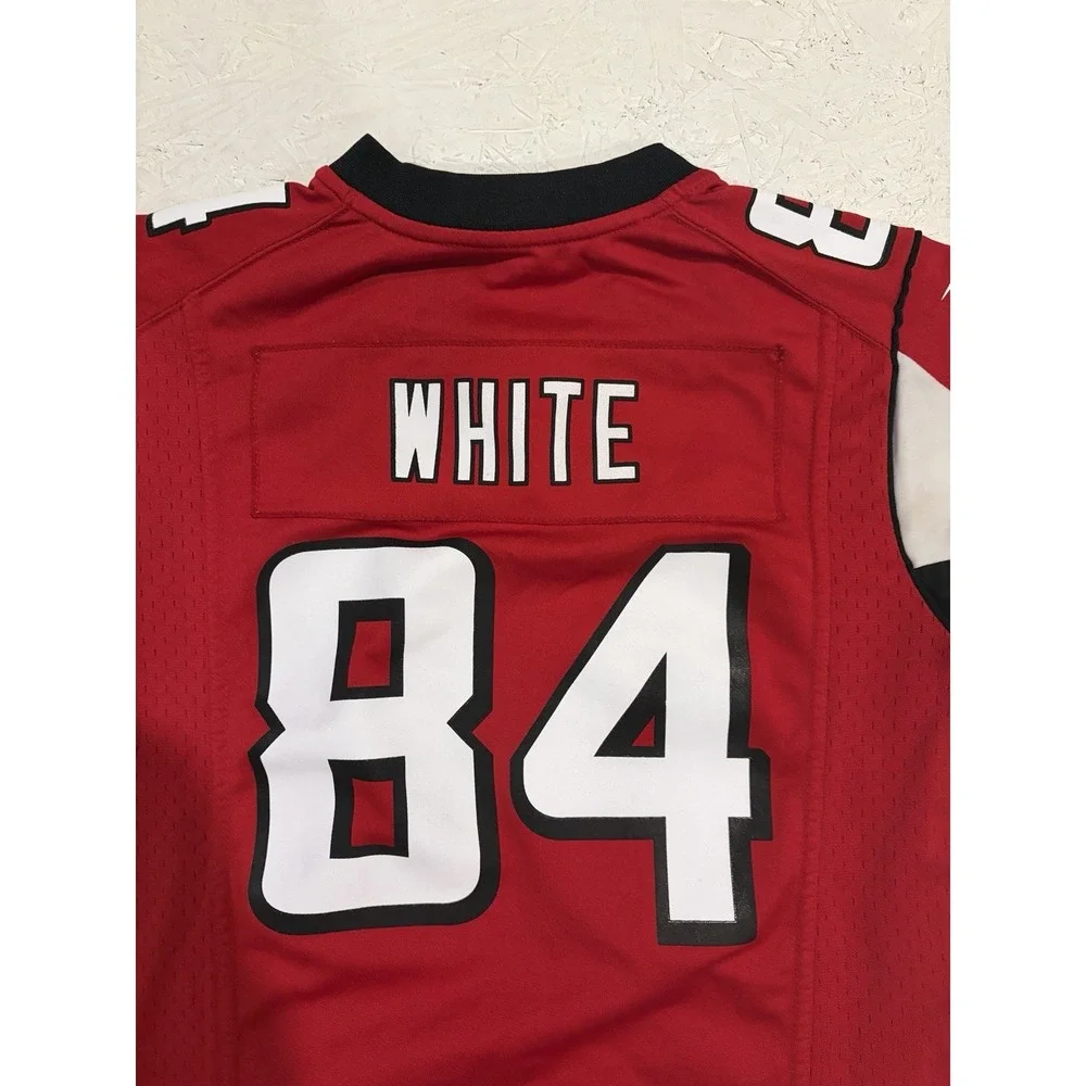 Atlanta Falcons Jersey Youth Small NFL Football White 84 Nike On Field‎ Red